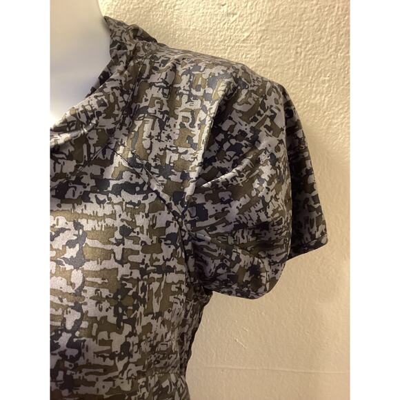 Sportmax Pura Seta Gray Purple Silk Tree Design Short Y2K Mini Dress Pockets S - Picture 5 of 8